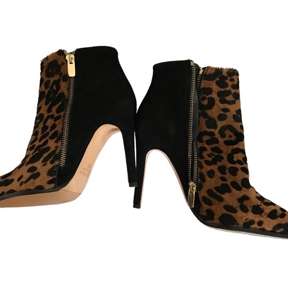 Club Monaco Dyed Calf Hair Leopard Print Booties - Picture 8 of 16